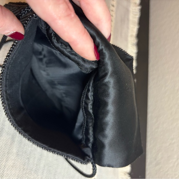 Vintage Black Beaded Evening Bag - Picture 6 of 8